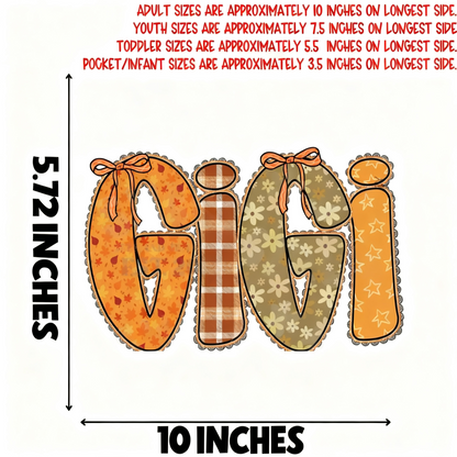 Fall Gigi DTF Heat Transfer Iron On