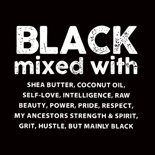 "BLACK mixed with" pattern iron-on transfer