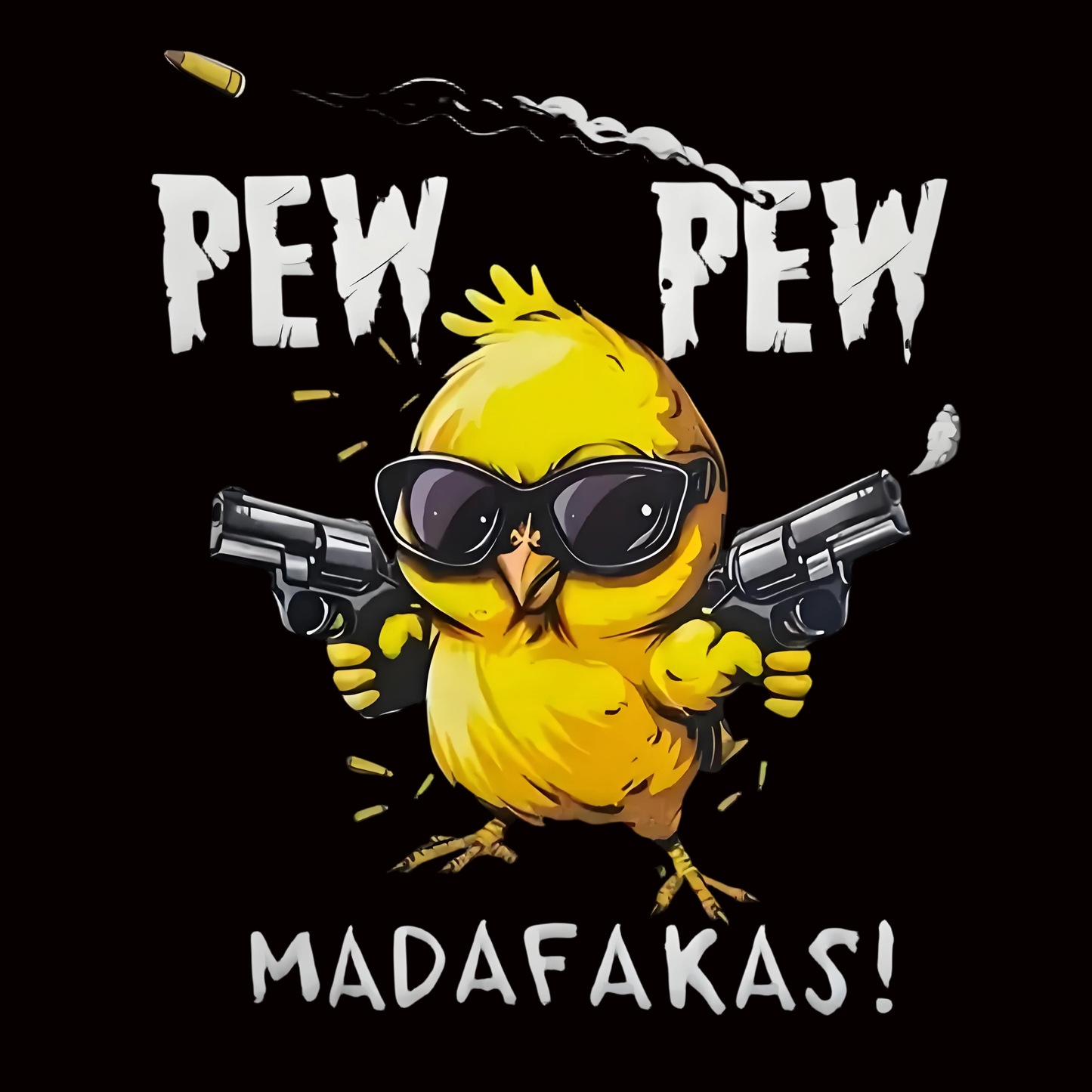 Yellow Chick Double Gun Iron-On Transfer