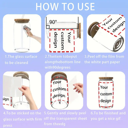 Custom 16oz Water Bottle UV DTF Transfer Sticker