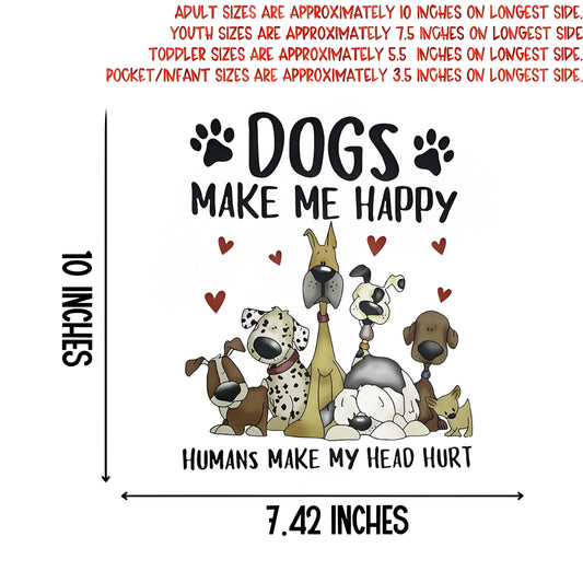 "D0GS MAKE ME HAPPY" iron-on transfer