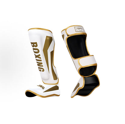 Shin Guards Kickboxing Muay Thai, SATRA SMMAF Approved, Premium Maya Hide Leather, Leg Instep Protection Pads, MMA Martial Arts Kicking Sparring Training Gear, BJJ Karate Boxing Taekwondo
