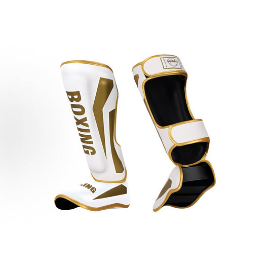 Shin Guards Kickboxing Muay Thai, SATRA SMMAF Approved, Premium Maya Hide Leather, Leg Instep Protection Pads, MMA Martial Arts Kicking Sparring Training Gear, BJJ Karate Boxing Taekwondo