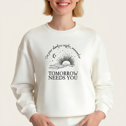 "TOMORROW NEEDS YOU" iron-on transfer