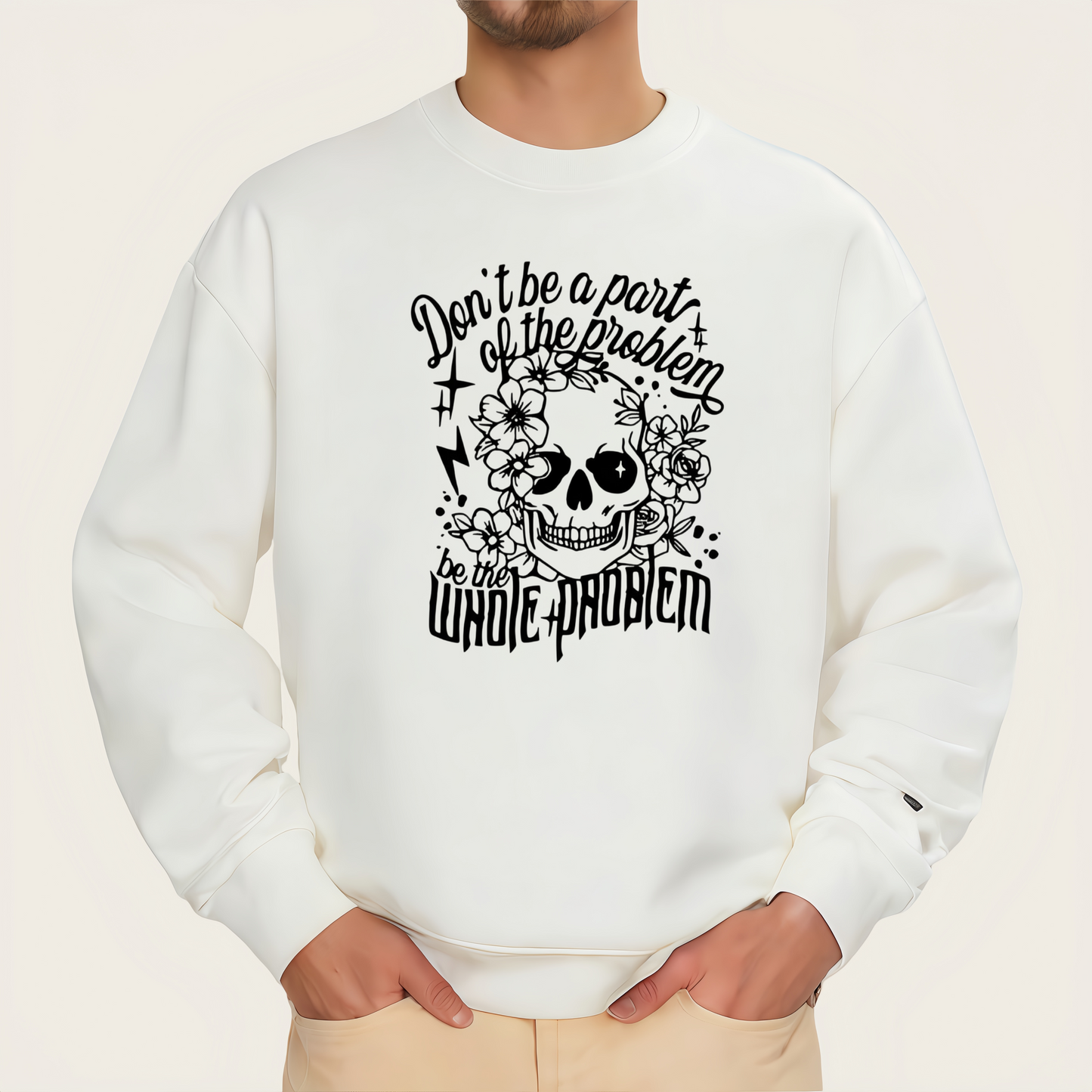 Skull print iron-on transfer