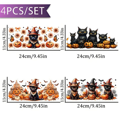 4-Piece Halloween Theme UV DTF Transfer Paper