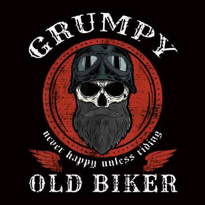 "Grumpy old biker" iron-on transfer