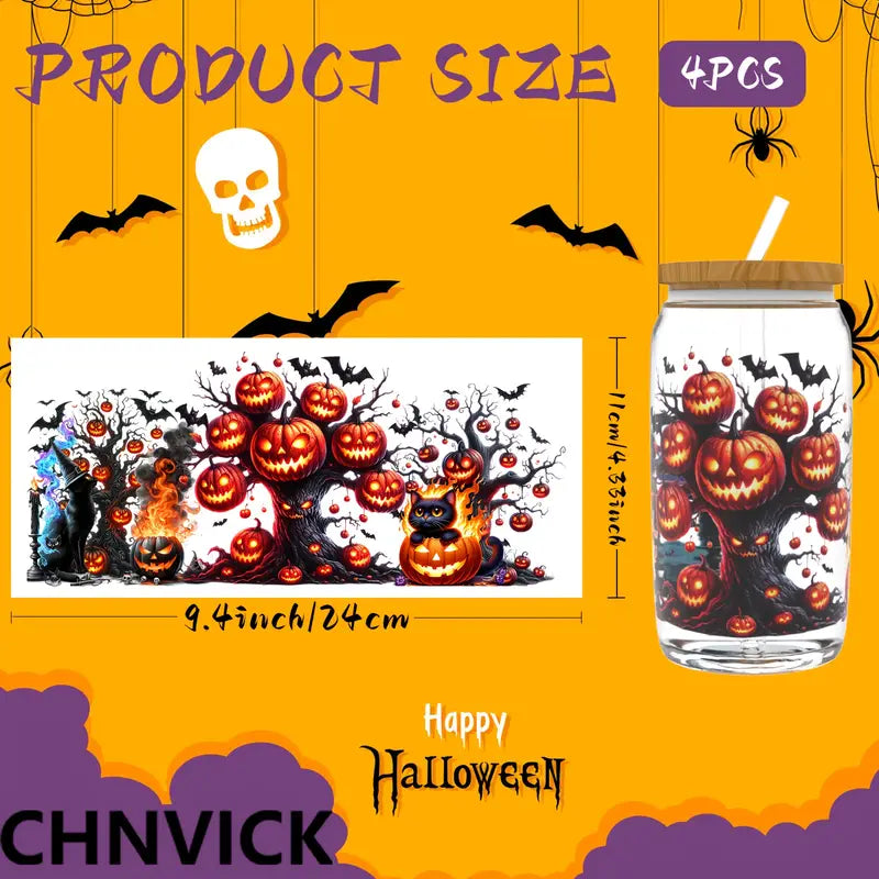 （4PCS/SET）Halloween Pumpkin Tree Stickers