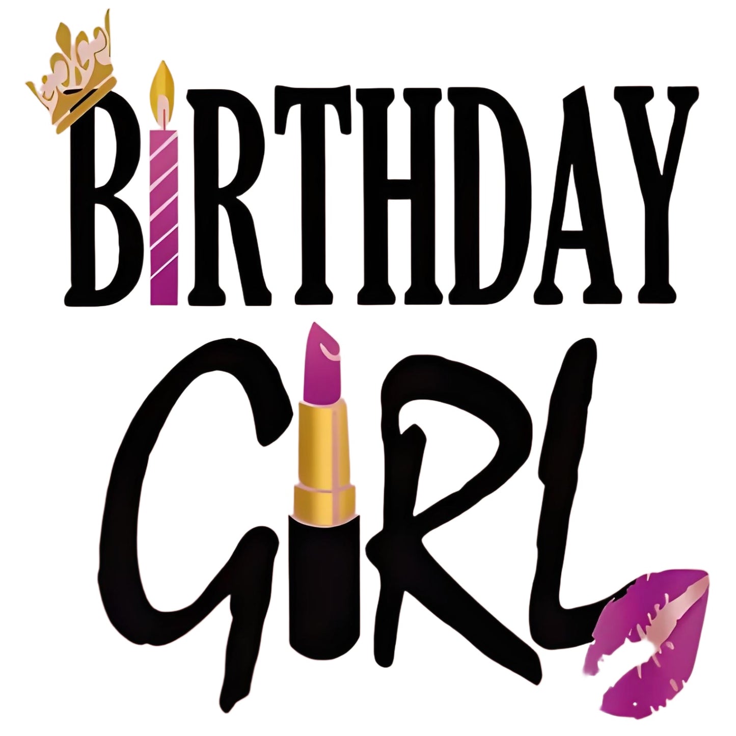 Birthday Girl Lettering Iron-On Transfers