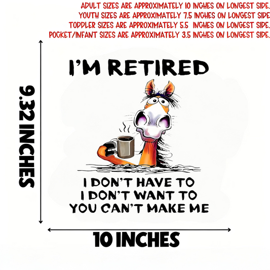 Yellow donkey drinking coffee iron-on transfer