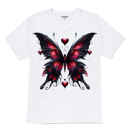 Gothic Dark Butterfly Heart Heat Transfer Iron-On