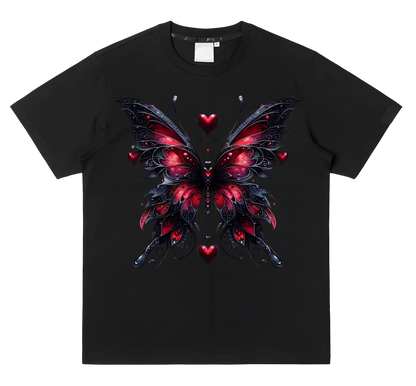 Gothic Dark Butterfly Heart Heat Transfer Iron-On