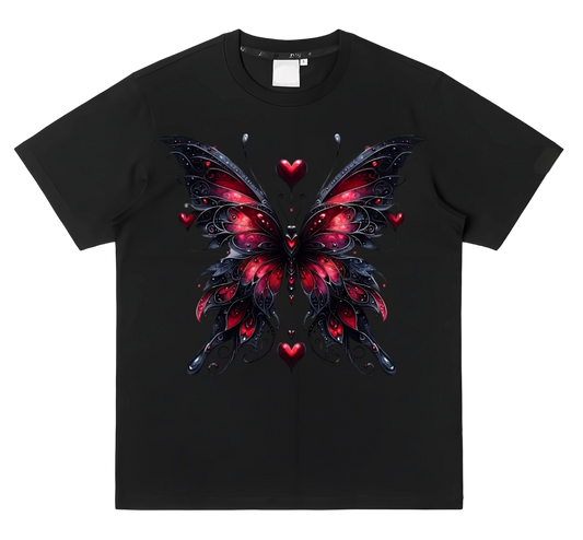 Gothic Dark Butterfly Heart Heat Transfer Iron-On