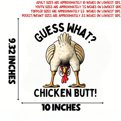 Humorous Chicken Butt Iron-On Transfer