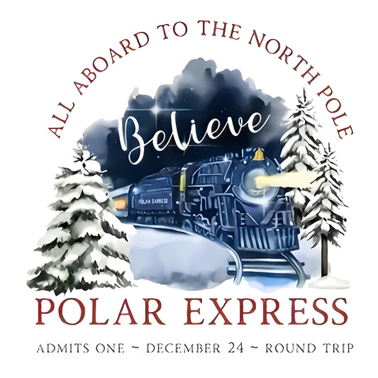 Polar Express themed iron-on transfers