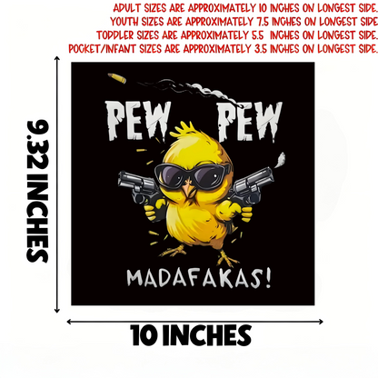 Yellow Chick Double Gun Iron-On Transfer