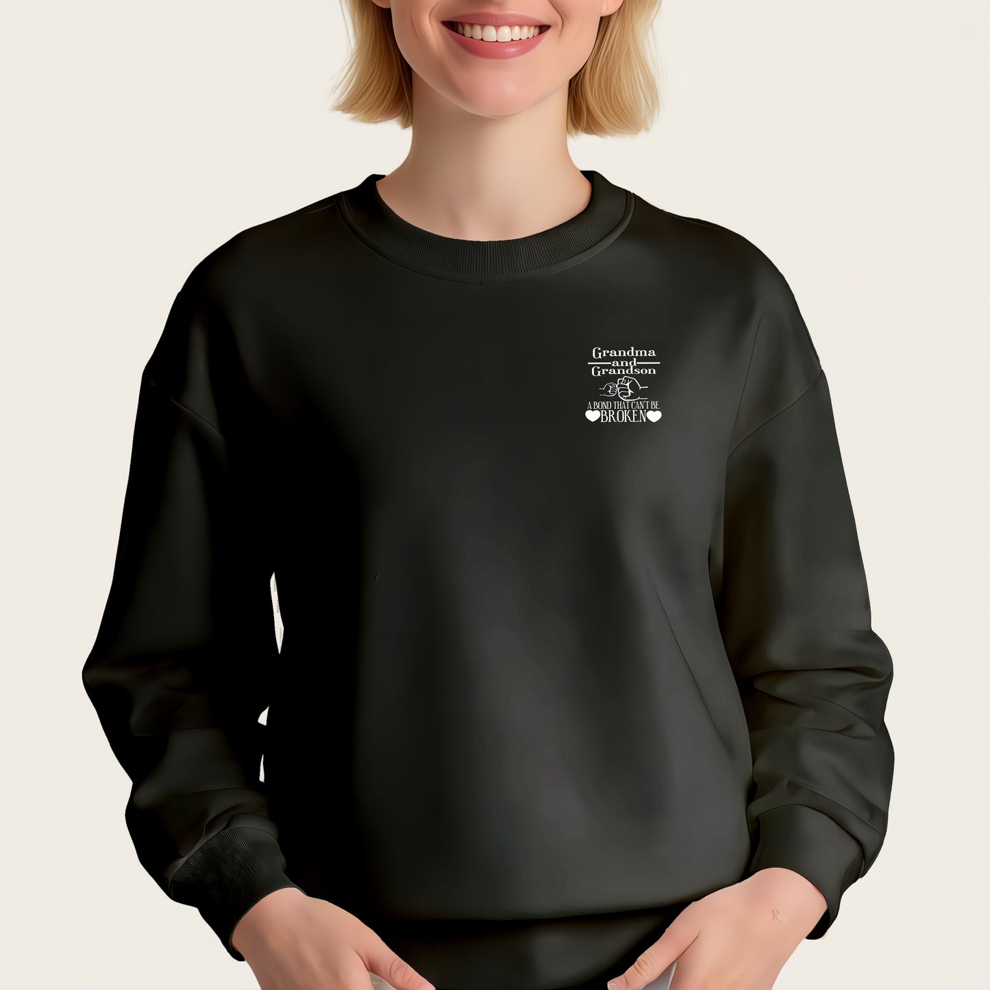 "Grandma And Grandson A Bond That Can't Be Broken" quote iron-on transfer