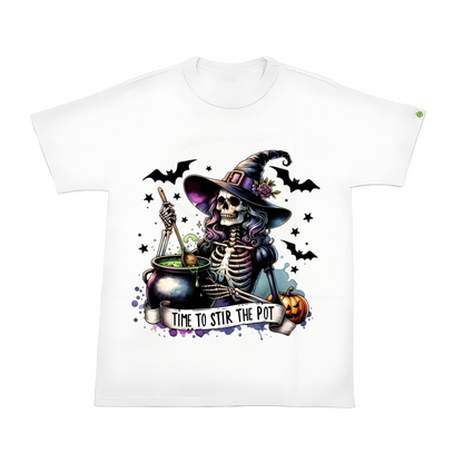 Halloween Witch Stirring Potion Heat Transfer Iron-On