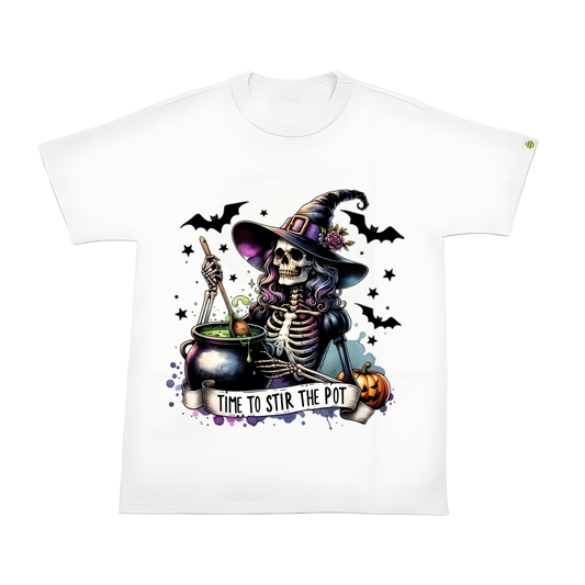 Halloween Witch Stirring Potion Heat Transfer Iron-On