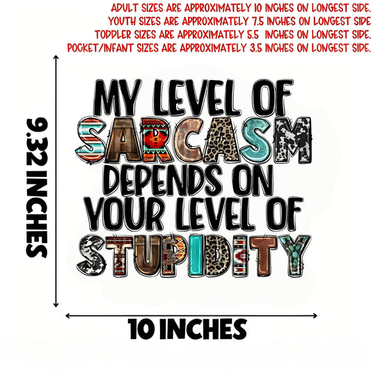 Sarcasm Stupid Iron-On Transfers