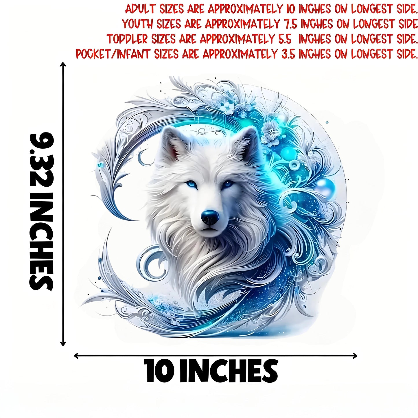 Fantasy White Wolf King Iron-On Transfer