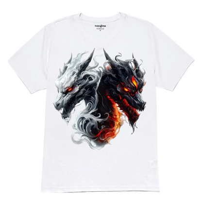 Two evil dragons heat transfer iron-on