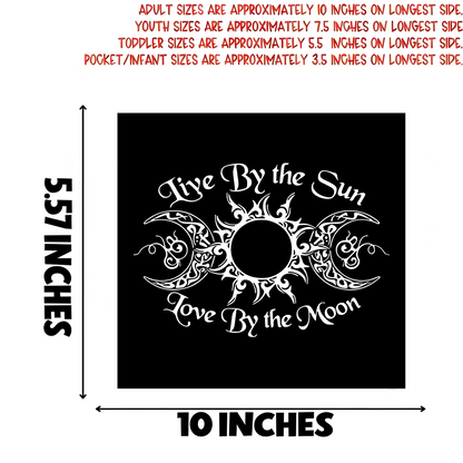 "The Sun Lives, the Moon Loves" Quote Iron-On Transfer