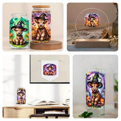 （8PCS/SET）Halloween Highland Cow UV DTF Transfer Paper