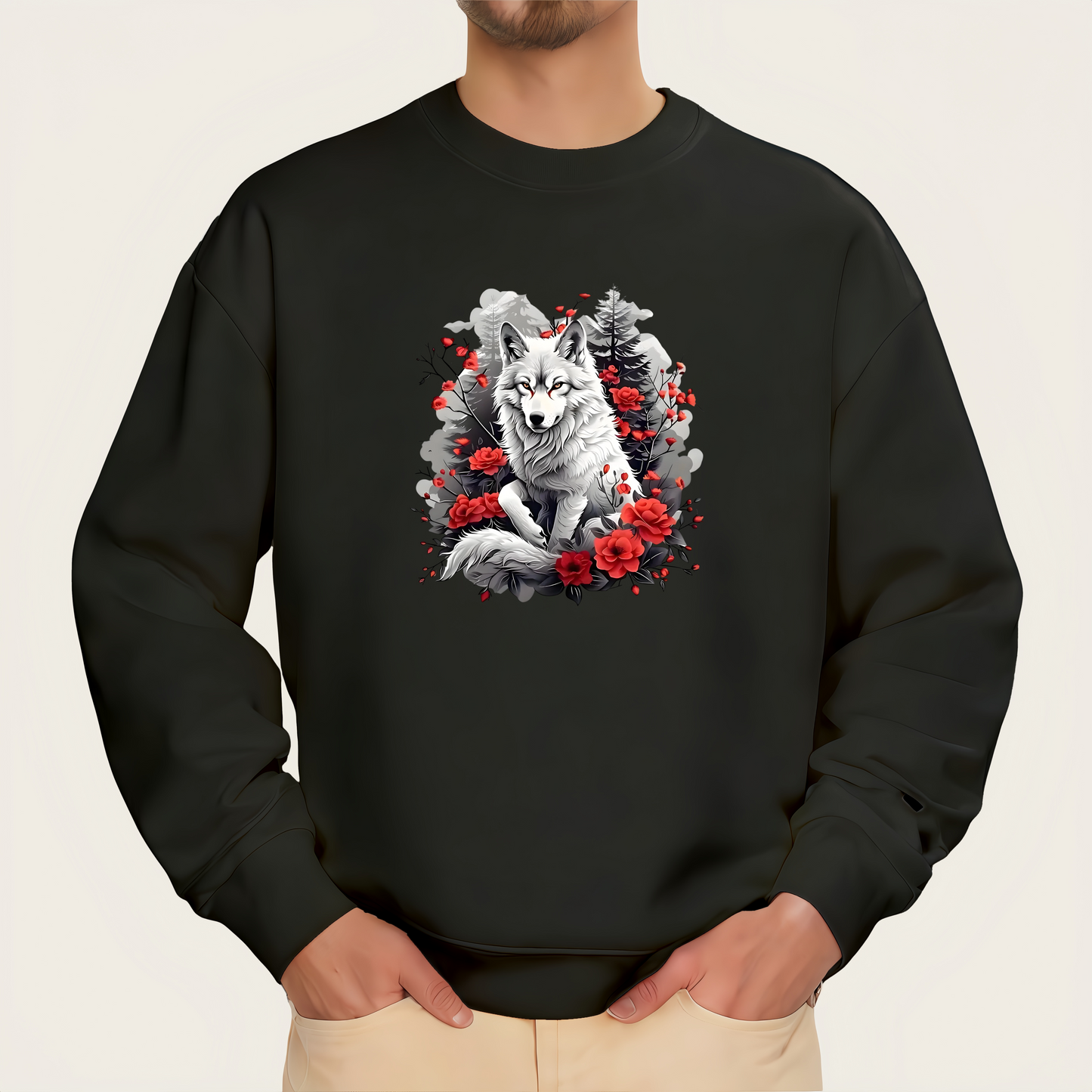 White Wolf Forest Iron-On Transfer