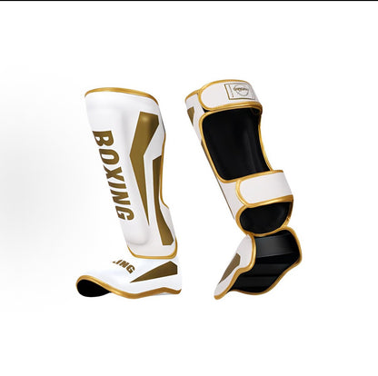 Shin Guards Kickboxing Muay Thai, SATRA SMMAF Approved, Premium Maya Hide Leather, Leg Instep Protection Pads, MMA Martial Arts Kicking Sparring Training Gear, BJJ Karate Boxing Taekwondo