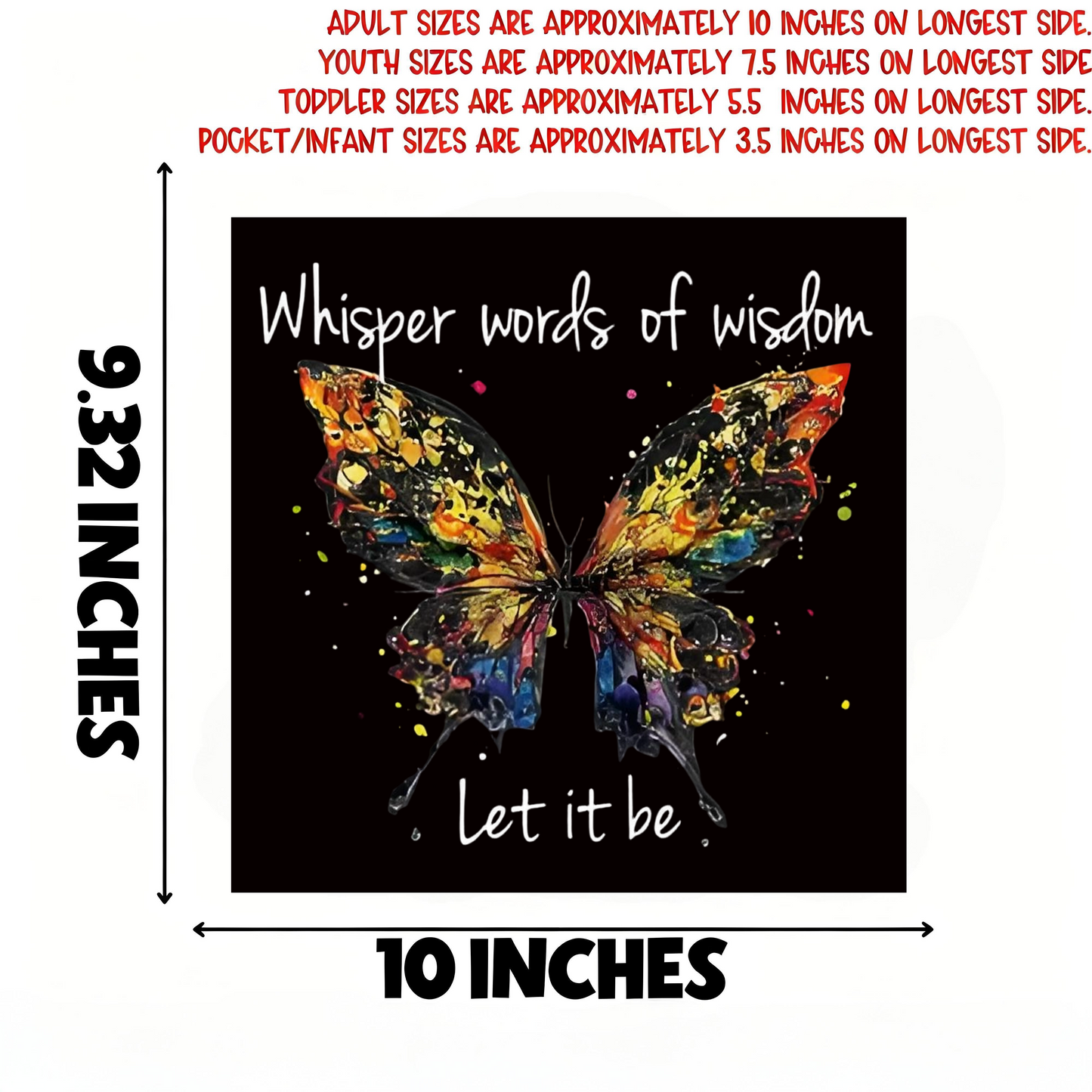 Letters and Butterfly Iron-On Transfers