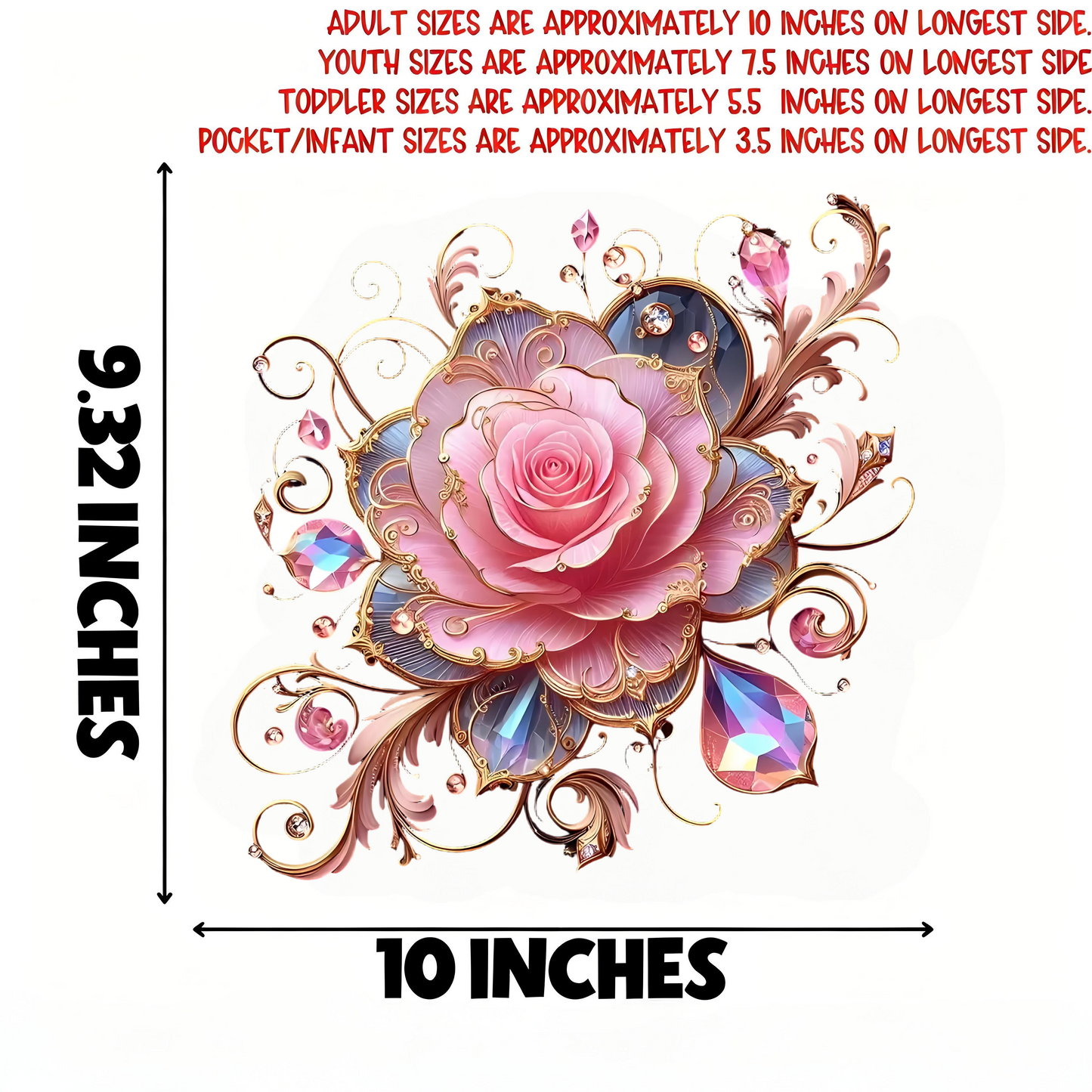 Pink Rose Iron-On Transfer