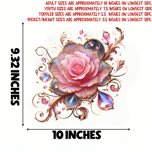 Pink Rose Iron-On Transfer