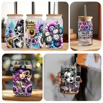 （4PCS/SET）UV waterproof transfer paper for 16 oz cups