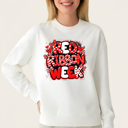 Red Ribbon Week and festive cute bow heat transfer stickers
