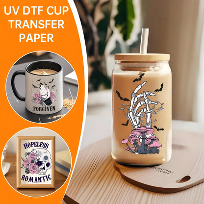 12PCS/SET (for 16oz Cups) Waterproof UV DTF Cup Decals