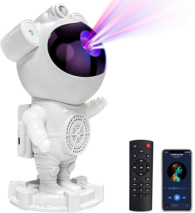 Star Projector Astronaut Galaxy Projector - Bluetooth Speaker, White Noise,Moon Nebula Night Light for Bedroom, 360° Adjustable,Timer and Remote, Star Galaxy Projectors for Kids Adult,Gift Choice
