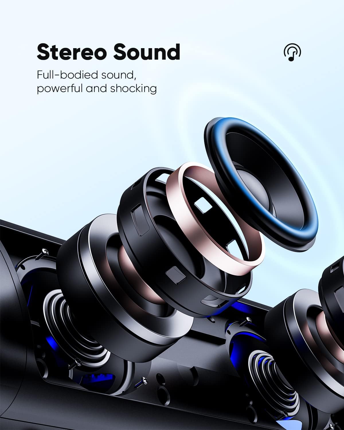 Bluetooth Speaker with HD Sound, Portable Wireless, IPX5 Waterproof, Up to 20H Playtime, TWS Pairing, BT5.3, for Home/Party/Outdoor/Beach, Electronic Gadgets, Birthday Gift