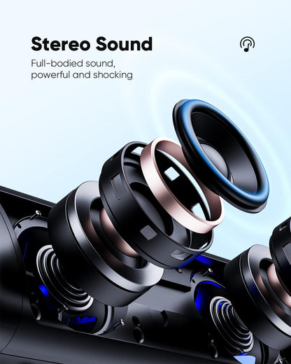 Bluetooth Speaker with HD Sound, Portable Wireless, IPX5 Waterproof, Up to 20H Playtime, TWS Pairing, BT5.3, for Home/Party/Outdoor/Beach, Electronic Gadgets, Birthday Gift