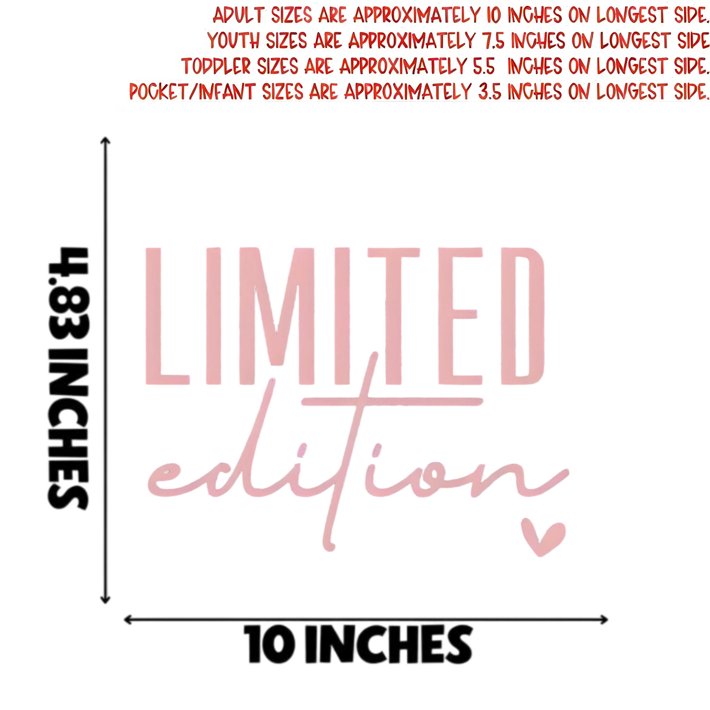 LIMITED letter iron-on transfer