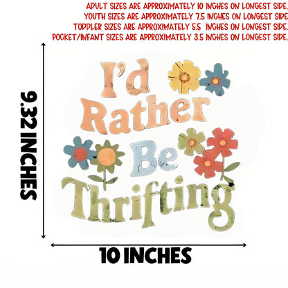 "I'd Rather Buy Second-Hand" Floral Heat Transfer Sticker