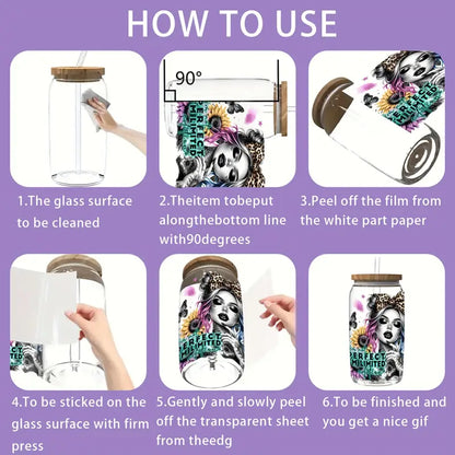 （4PCS/SET）UV waterproof transfer paper for 16 oz cups