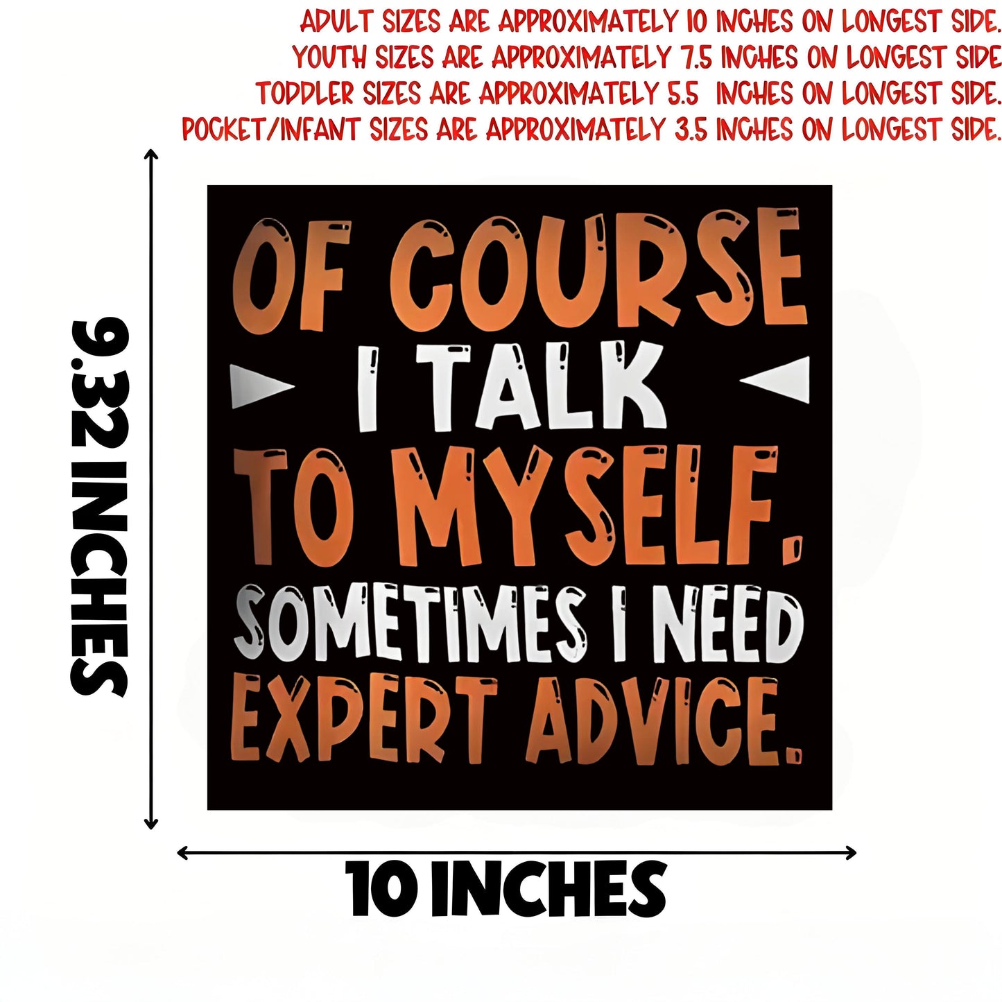 "OF COURSE I TALK TO MYSELF. SOMETIMES I NEED EXPERT ADVICE" iron-on transfer