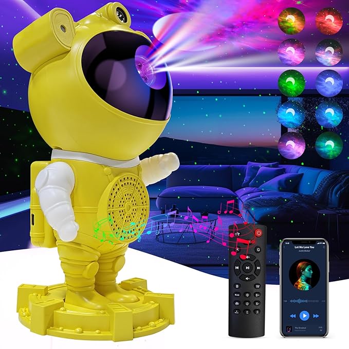 Star Projector Astronaut Galaxy Projector - Bluetooth Speaker, White Noise,Moon Nebula Night Light for Bedroom, 360° Adjustable,Timer and Remote, Star Galaxy Projectors for Kids Adult,Gift Choice