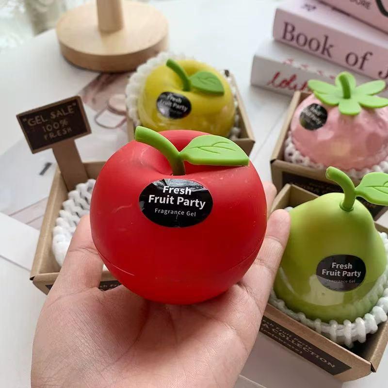 Solid Balm Solid Perfume, 3D Strawberry Lemon Pear Apple Shaped Aromatherapy, Portable Pocket Balm Perfume, Perfect for Travel Use Natural Fragrance Parfum for Men and Women