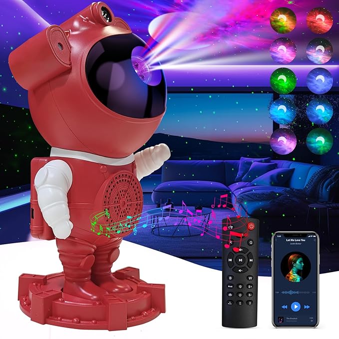 Star Projector Astronaut Galaxy Projector - Bluetooth Speaker, White Noise,Moon Nebula Night Light for Bedroom, 360° Adjustable,Timer and Remote, Star Galaxy Projectors for Kids Adult,Gift Choice