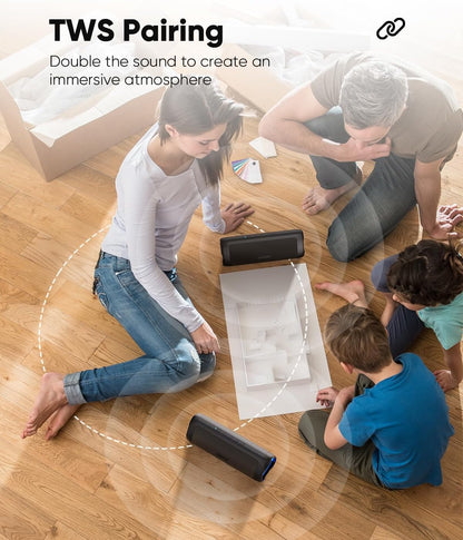 Bluetooth Speaker with HD Sound, Portable Wireless, IPX5 Waterproof, Up to 20H Playtime, TWS Pairing, BT5.3, for Home/Party/Outdoor/Beach, Electronic Gadgets, Birthday Gift