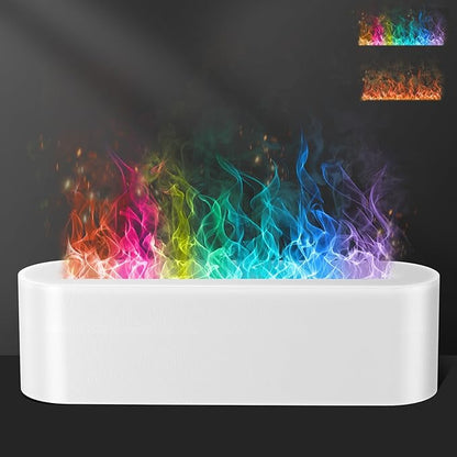 Colorful Flame Fire Diffuser Humidifier, 7 Colors Changing Oil Diffuser, Ultra-Quiet Aroma Essential Oils Aromatherapy Diffusers for Large Room, Bedroom, Office(Timeable, Waterless Auto off-150ml)