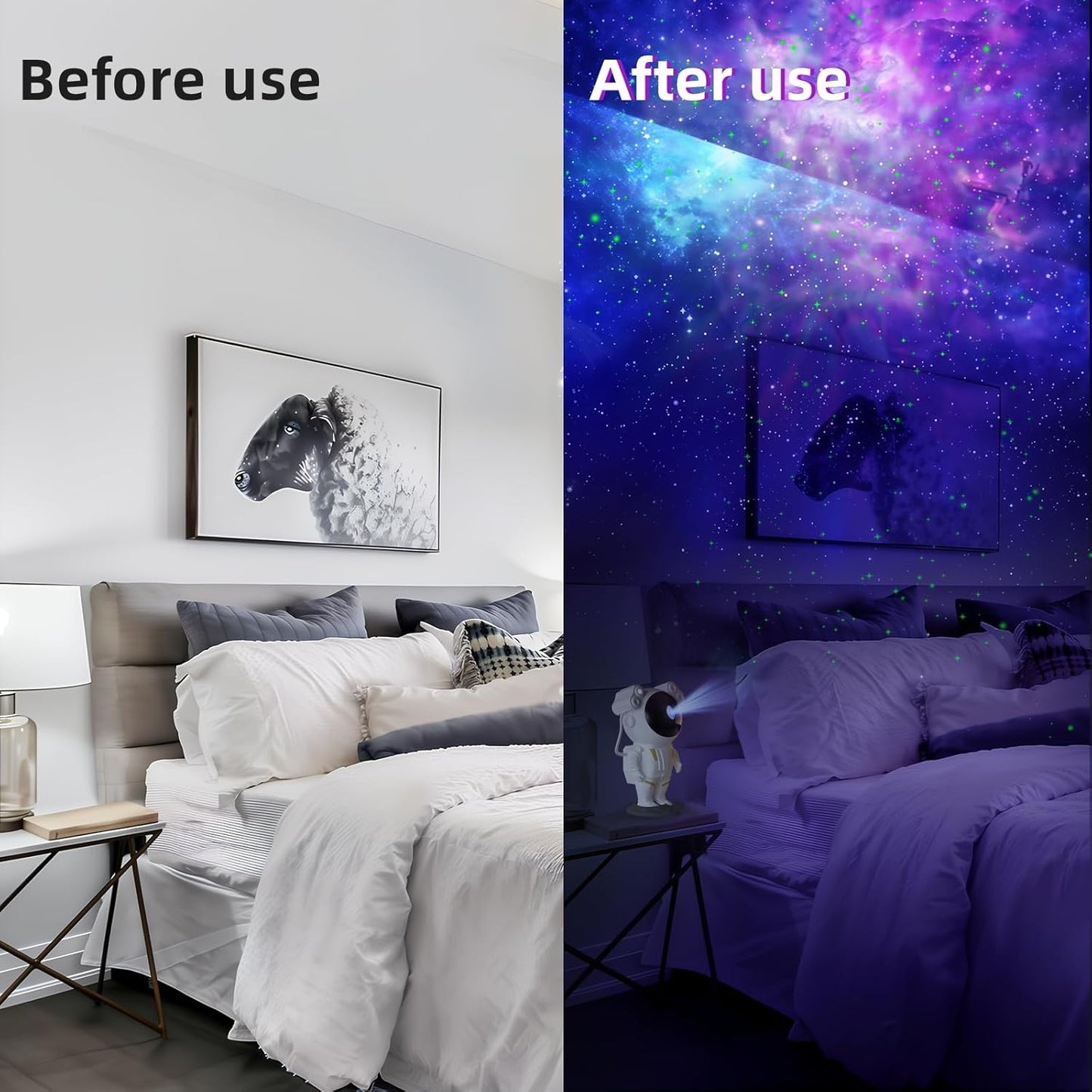 Star Projector Astronaut Galaxy Projector - Bluetooth Speaker, White Noise,Moon Nebula Night Light for Bedroom, 360° Adjustable,Timer and Remote, Star Galaxy Projectors for Kids Adult,Gift Choice