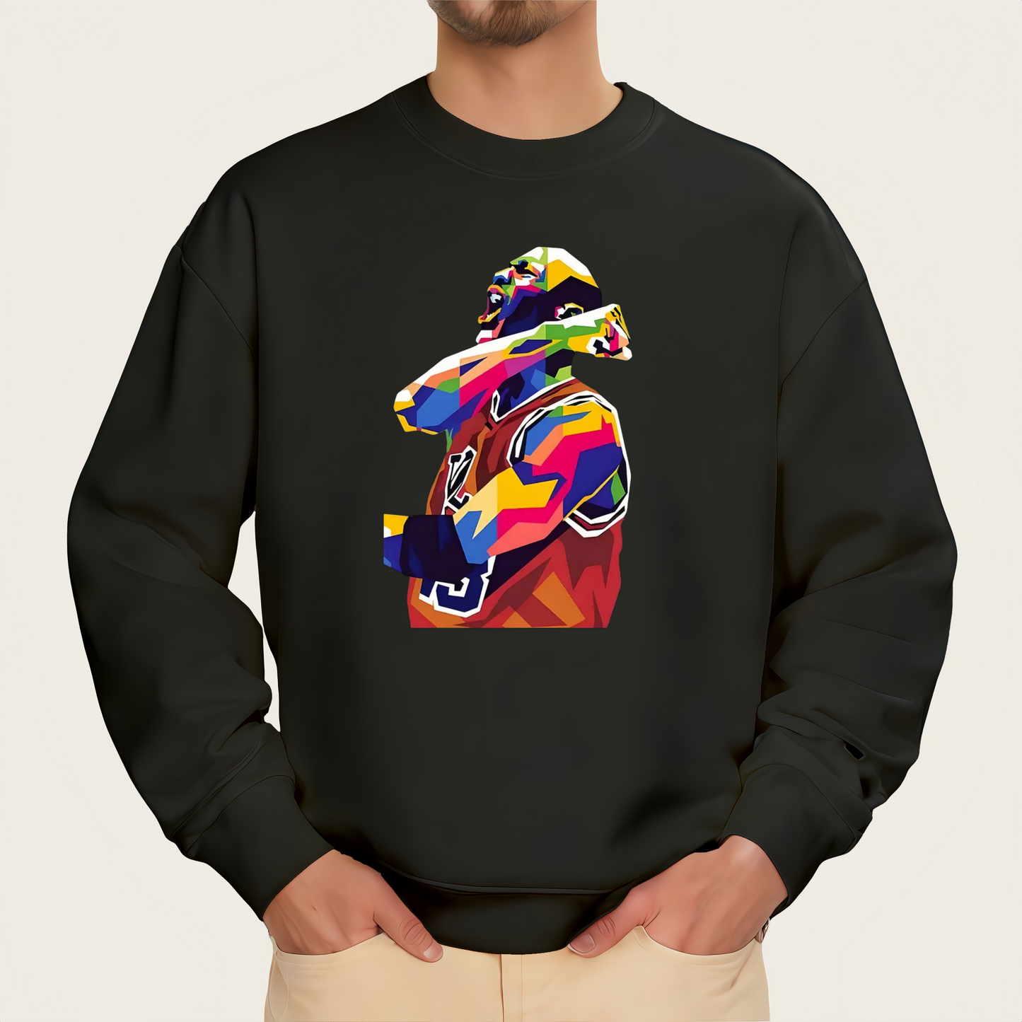 Abstract basketball figure iron-on transfer